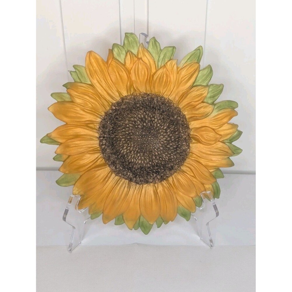 Resin Sunflower Wall Decor - Yellow/Green - Picture 1 of 4